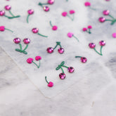 Rhinestone Nail Sticker - Pink Cherry